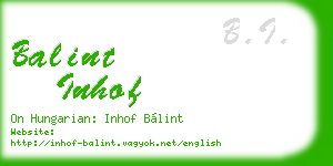 balint inhof business card